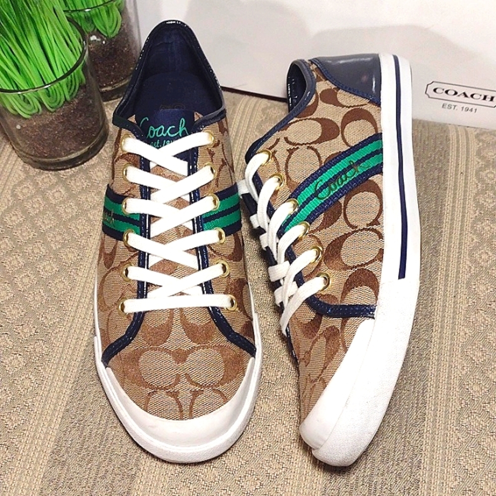 Coach Monogram Green & Blue Sneakers